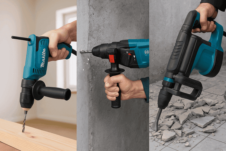 מה ההבדל בין פטישון, מקדחה ופטיש חציבה