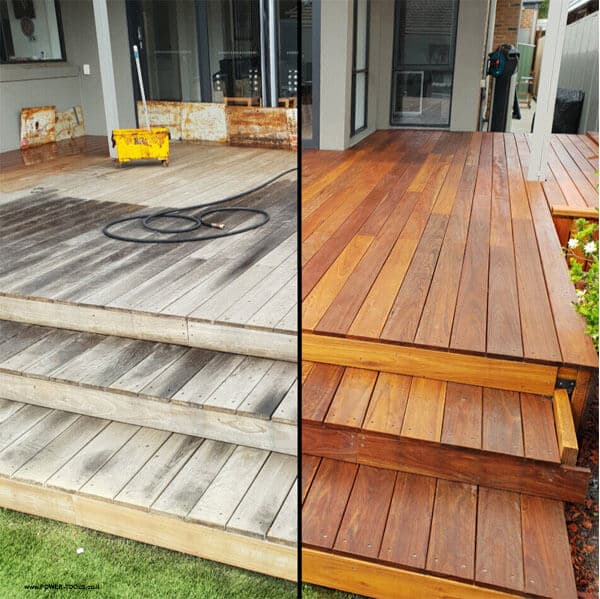 חידוש ריצוף דק עץ עם מכונת פוליש באפר