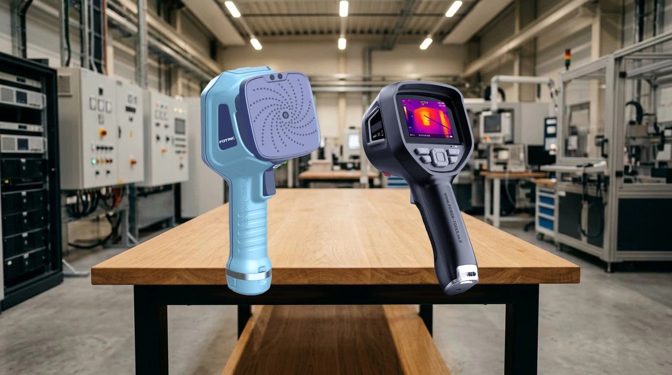 מצלמה אקוסטית מול מצלמה תרמית - Power-Tools מצלמה אקוסטית או מצלמה תרמית - השוואת מכשירי אבחון ודיאגנוסטיקה תעשייתית מ-Power-Tools