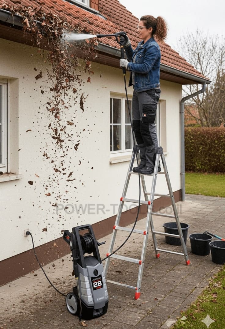 ניקוי מרזבים עם גרניק - הכנה לחורף - Power-Tools ניקוי מרזבים סתומים עם מכונת שטיפה בלחץ